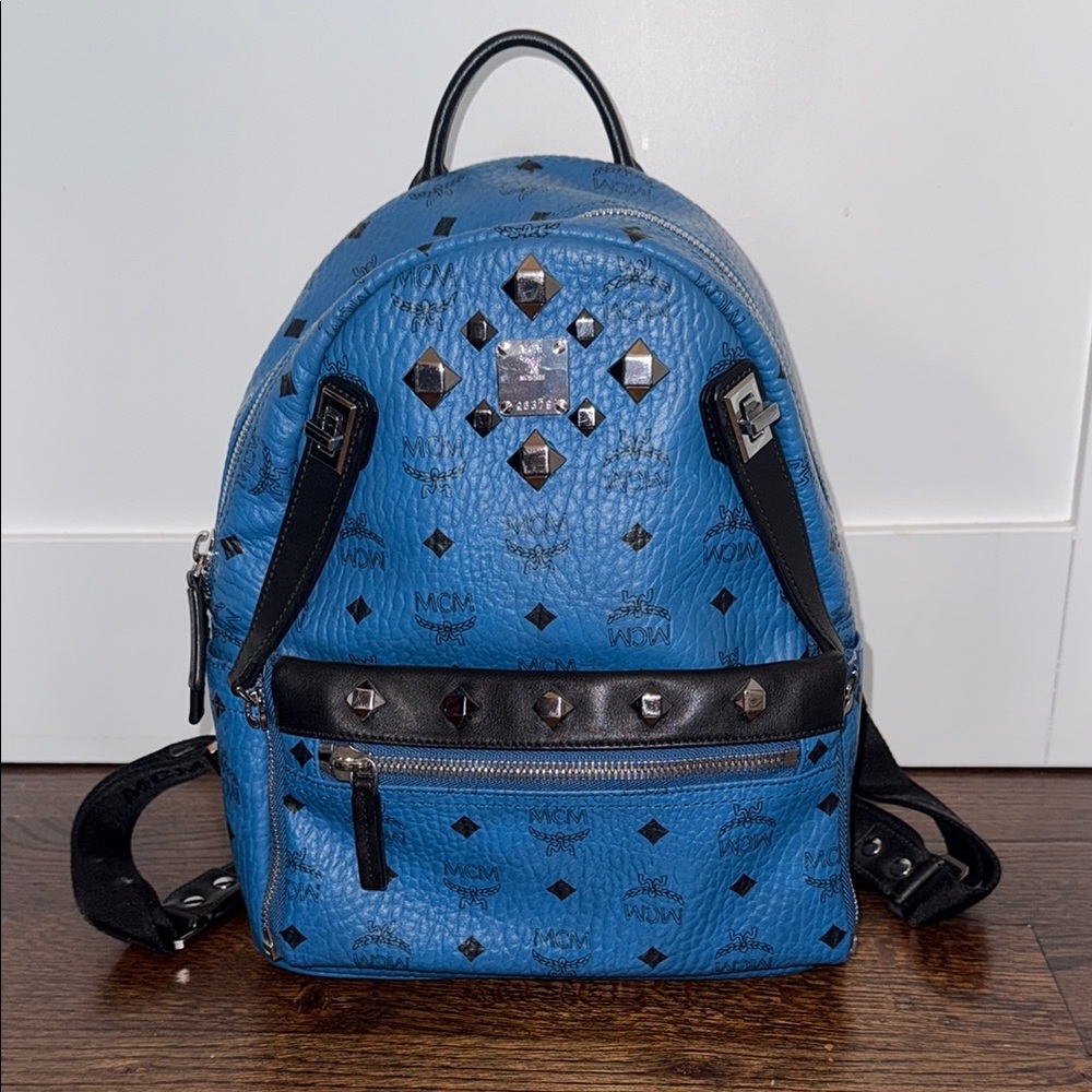 MCM Blue and Black Backpack